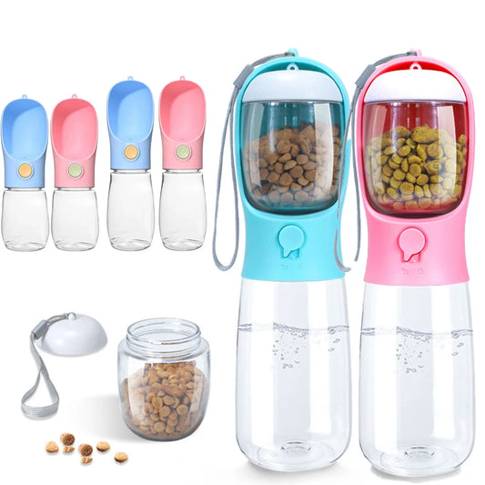 Portable Water Bottle For Dogs with Food Container